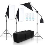 Kit d'éclairage pour Studio de photographie, boîte à lumière avec 3 ampoules 5500K, pour Photo et vidéo, continu, pour YouTube