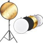 Photo Studio Kit de Réflecteur de Lumière et Support Lumineux: 110 cm 5-en-1 Réflecteur Multi-Disque, Support Lumineux et Porte-Réflecteur en Métal pour Photo Vidéo Portrait Photographie