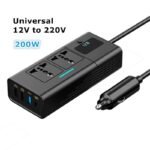 Onduleur de tension de voiture, DC/AC 12v/220v, 200w, 4xUSB, QC3.0, PD | Offres STANDARD et VIP
