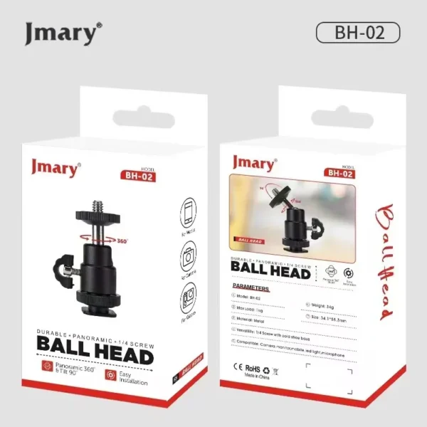 Rotule Jmary BH-02 pour installation des smartphones et caméra - Noir – Image 2