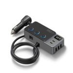 Adaptateur allume-cigare 3 prises USB/Type-C