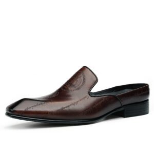 Royal Prestige Mule - Mocassins Homme Ouverts en Cuir Lisse Premium, Design Elegant Minimaliste & Confort Luxe