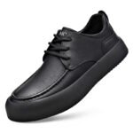 Chaussuress Homme Casual Respirantes a Lacets- Cuir Souple Perfore, Semelle Epaisse Antiderapantes, Style Moderne Polyvalente pour Quotidien et travail