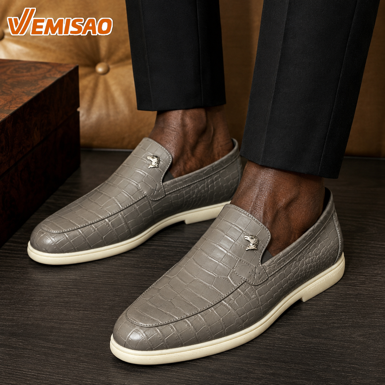Stefano Ricci Croco Elite- Mocassins Premium Homme a Finition Crocodile & Semelle Confort Haute Resilience – Image 4