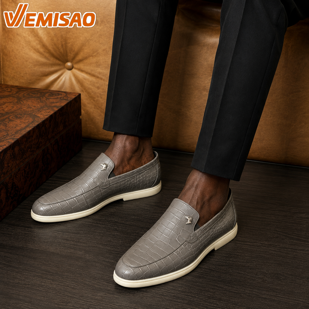 Stefano Ricci Croco Elite- Mocassins Premium Homme a Finition Crocodile & Semelle Confort Haute Resilience – Image 3