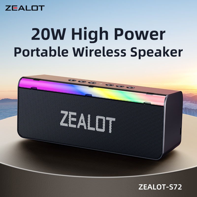 ZEALOT S72 Bluetooth Speaker 20W Subwoofer Portable Speaker – Batterie 3000mAh – Image 2