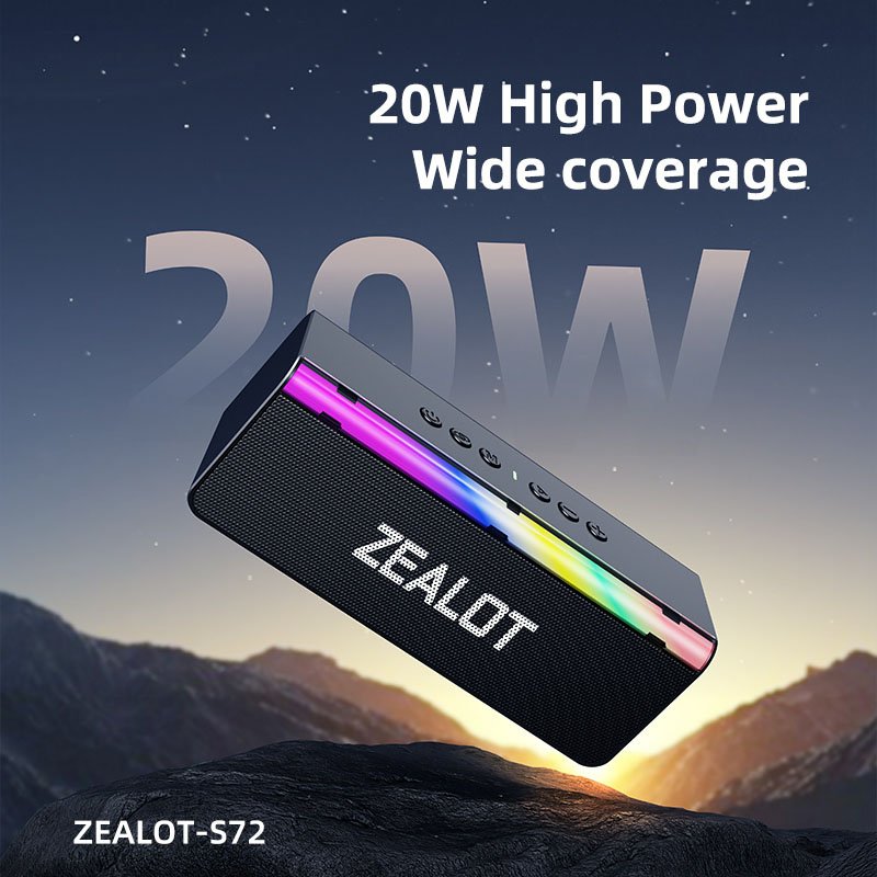 ZEALOT S72 Bluetooth Speaker 20W Subwoofer Portable Speaker – Batterie 3000mAh – Image 3