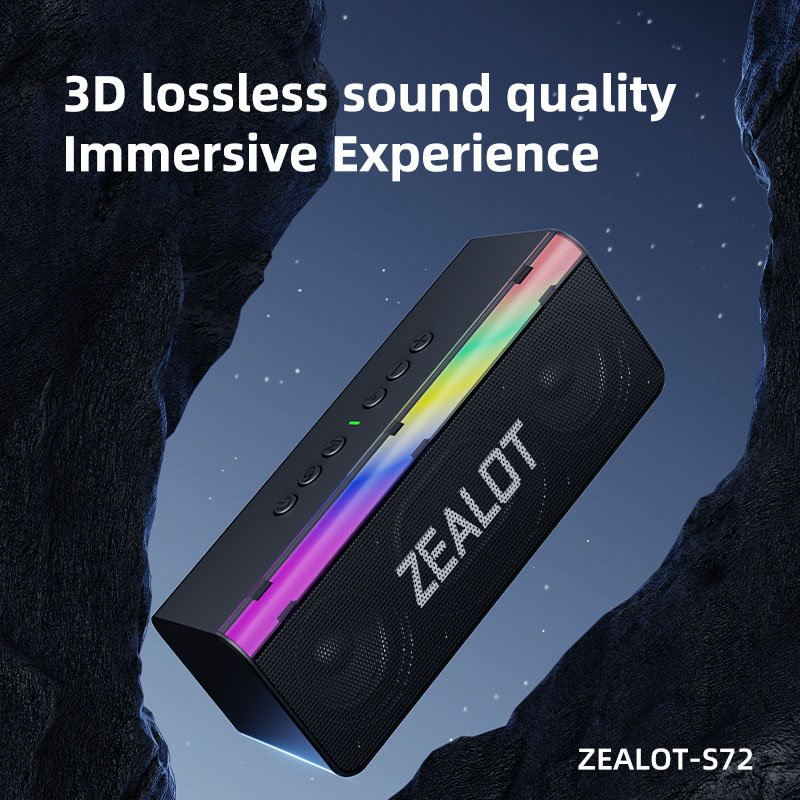 ZEALOT S72 Bluetooth Speaker 20W Subwoofer Portable Speaker – Batterie 3000mAh – Image 4