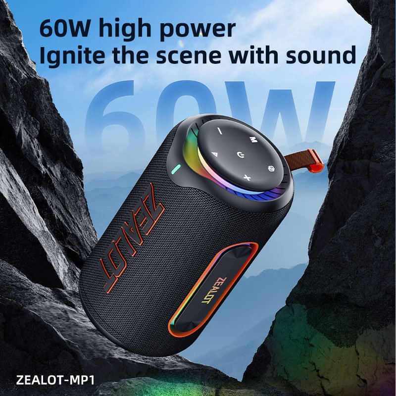 Zealot MP1 Portable Outdoor Bluetooth Speaker 60Watts IPX6 8000mAh – Image 5