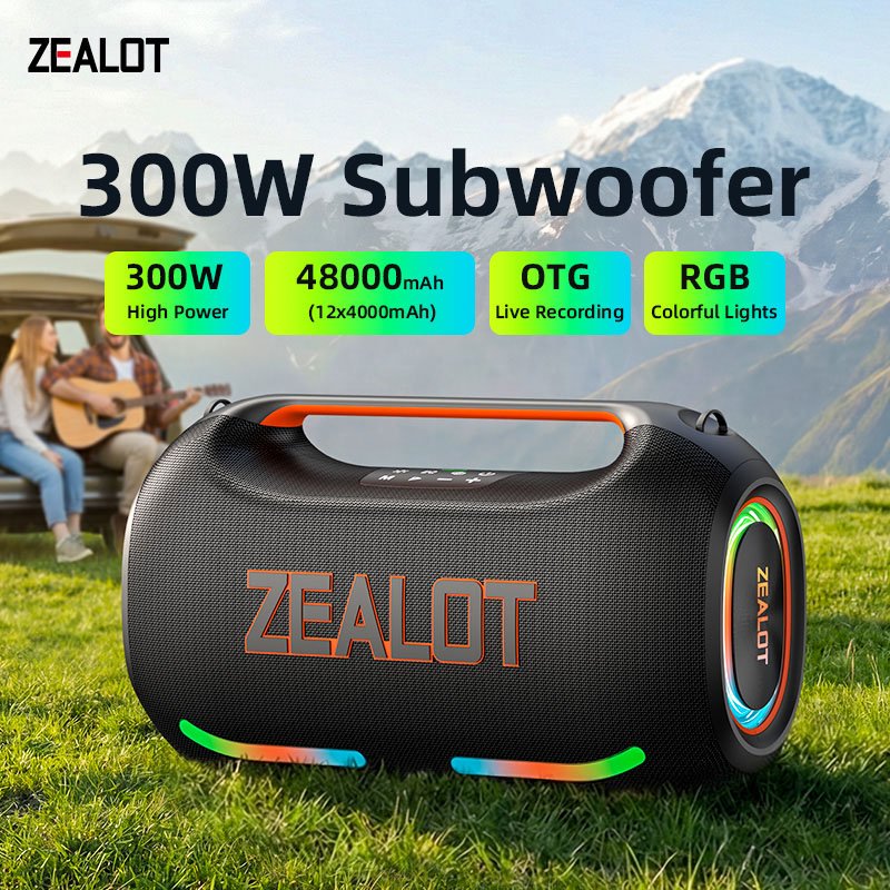 Enceinte Bluetooth Portable Ultra-Puissante ZEALOT ZE41 250W — Batterie 48000mAh Haute Autonomie, Éclairage RVB Dynamique & Étanchéité IPX6 – Image 3