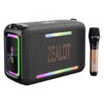 Enceinte Bluetooth ZEALOT S95M 120 Watts RMS, 24000mah, portable et sans fil, étanche IPX6, avec caisson de basses, éclairage LED, 40 h d'autonomie, égaliseur personnalisé, appairage stéréo TWS pour l'extérieur et les fêtes.