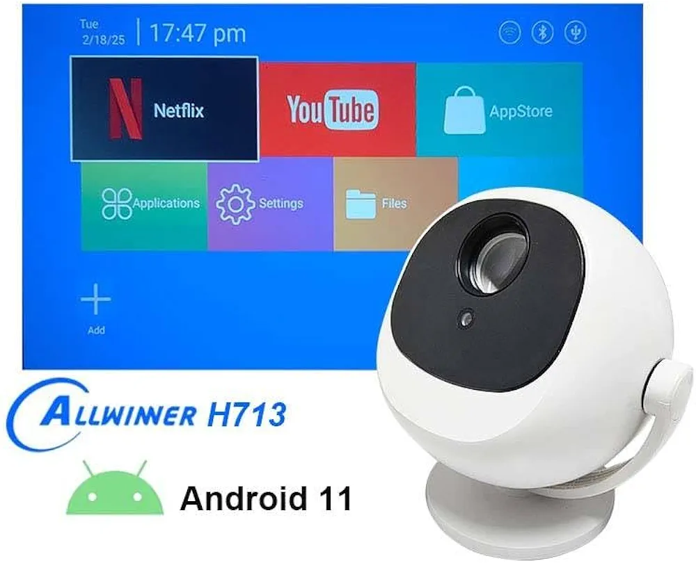 Projecteur portable Borregoo Smart10 avec rotation à 360° – Image 4