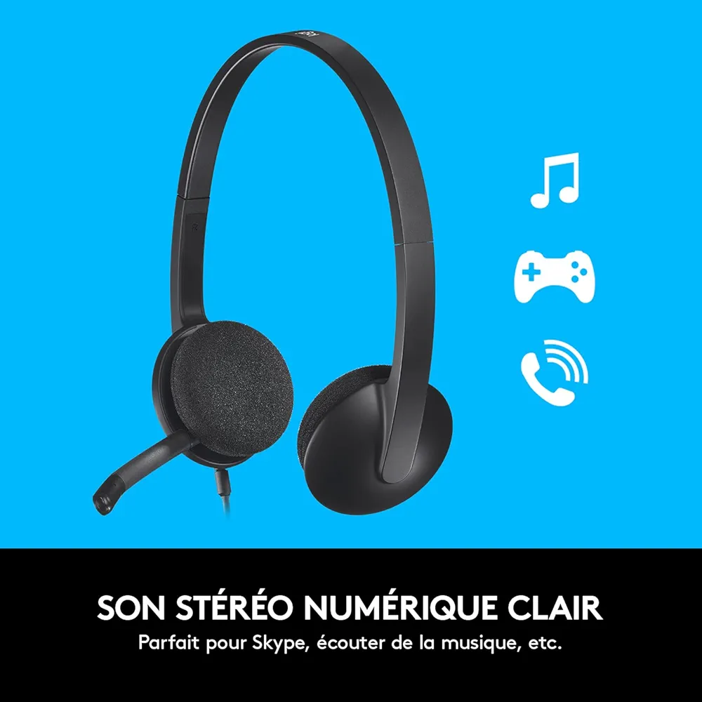 Logitech H340 Casque Filaire USB avec Micro Anti-Parasites – Image 4