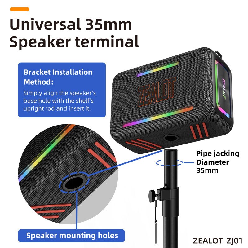 Zealot ZJ01- Trepied pour Enceinte Bluetooth Reglable et Robuste – Image 6