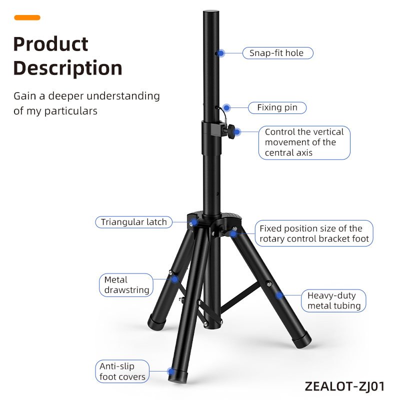 Zealot ZJ01- Trepied pour Enceinte Bluetooth Reglable et Robuste – Image 8