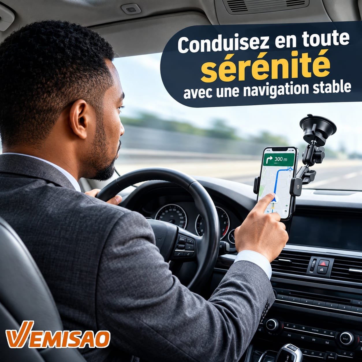 Support Téléphone Voiture Renforcé Multi-Articulé 360° à Ventouse Haute Adhérence – Image 6