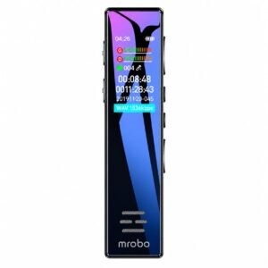 Enregistreur Vocal Numérique Mrobo A10 – Réduction de Bruit, Écran IPS & MP3