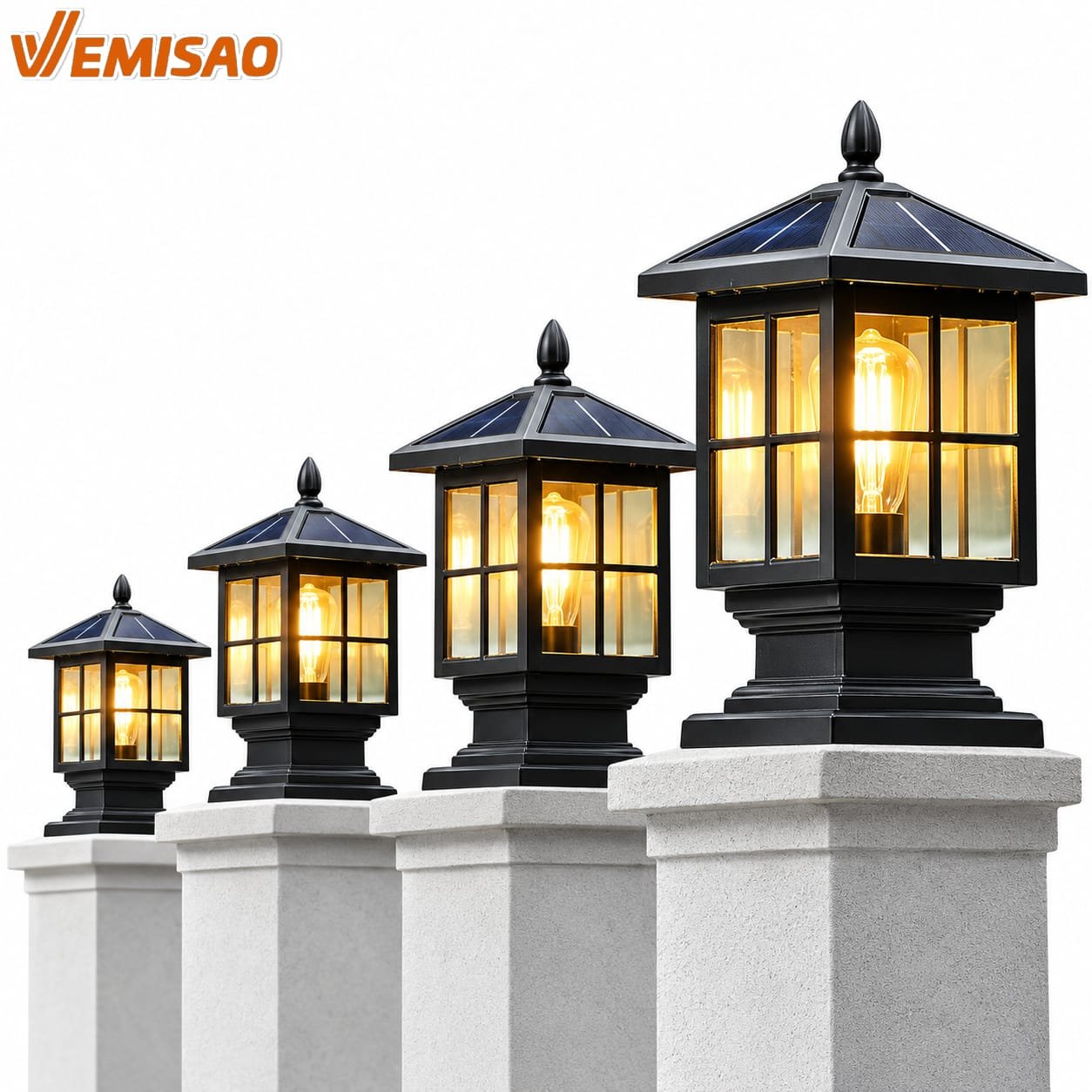 Lampadaire de Poteau Extérieur Hybride Solaire & Secteur LED – 40 cm – Image 2